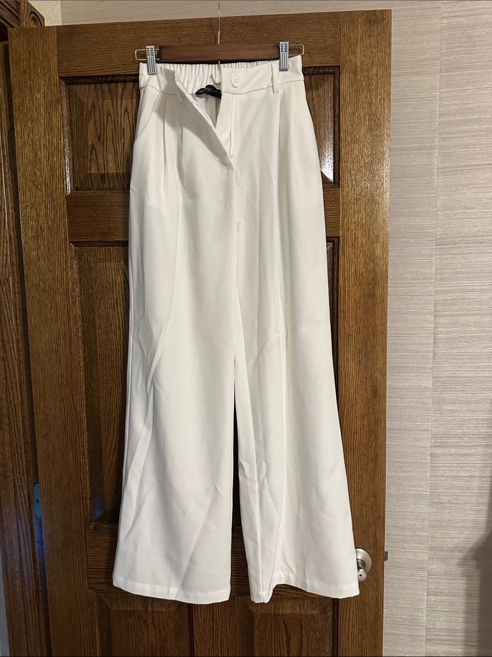 High-Rise Wide-Leg Women’s Pants - White